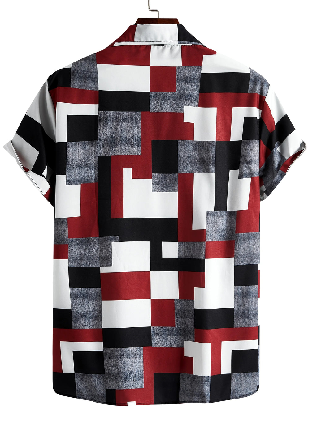 2026 Summer New Style Men's Short-Sleeved Shirt with 3D Check Pattern Print Street Casual Fashion Comfortable and Soft