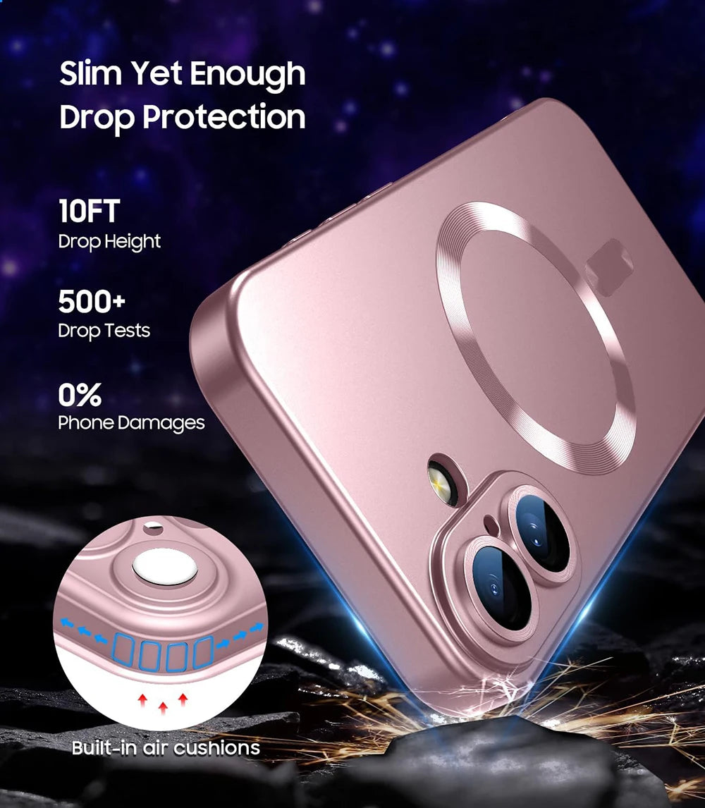 For Magsafe Magnetic Wireless Charge Phone Cases For iPhone 16 15 14 13 12 11 Pro Max Plus Case Camera Back Cover Accessories