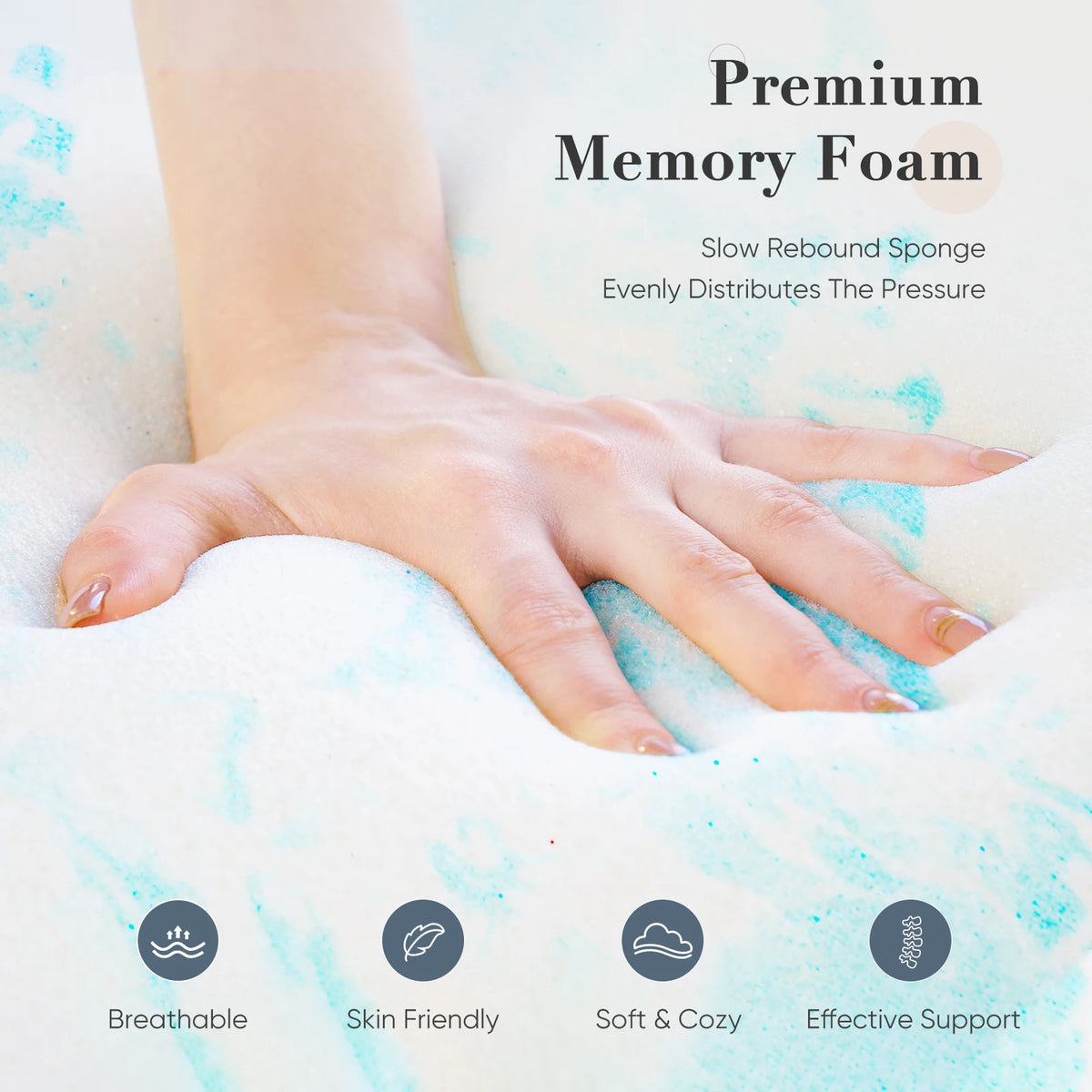 JHK 2-4 Inch Gel Memory Foam California King Mattress Topper  Cooling Mattress Soft and Breathable Bed Topper Bedroom Furniture