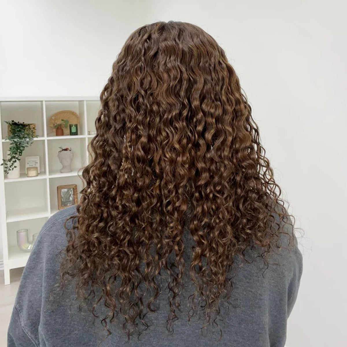 Full Hand Tied Silk Base Topper with Clips in Medium Brown Wave Curly Real  Human Hair Toupee for Women Soft Breathable
