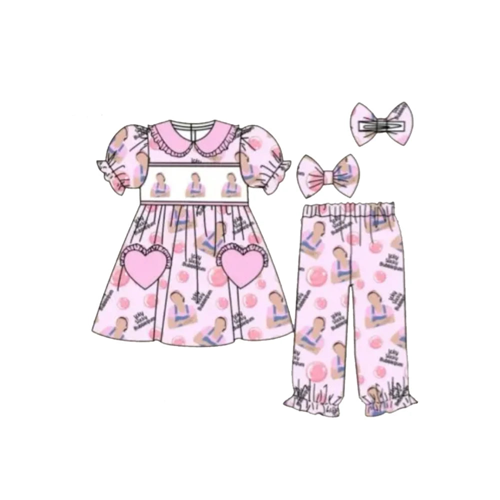 Wholesale Baby Girls Boutique Children Back To School Clothing ABC Letter Sets Kids Shirt Pink girls Pants Fashion Outfit