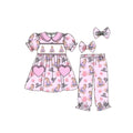 Wholesale Baby Girls Boutique Children Back To School Clothing ABC Letter Sets Kids Shirt Pink girls Pants Fashion Outfit