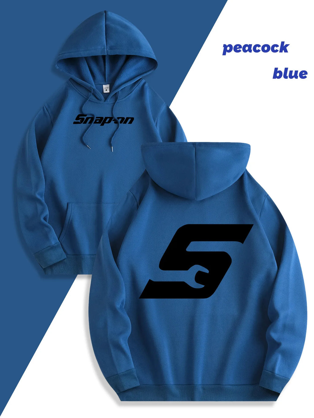 Red Snapon Hooded Sweatshirt Casual Long Sleeve Pullover100% Polyester Knit Fabric All-Season Warm Hoodie with Drawstring