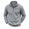 Men's Zip Sweatshirt Pullover Stand Collar Warm Fleece Casual Sweater Plain Long Sleeve Jumper Outwear Tops for Men Streetwear