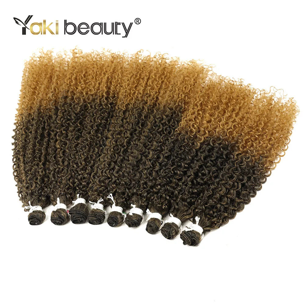 Synthetic Kinky Curly Hair Bundles Long Jerry Curly Hair Weave Lindona Hair Extensions Organic Ice Silk High Quality Weaving