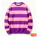 Retro Striped Graphic Sweatshirts For Men Simple Casual Long Sleeve 3D Printed Ugly Sweatshirt Loose Breathable O Neck Pullovers
