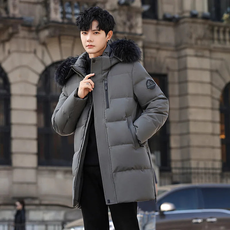High Brand White Goose Down Jacket Coat Parka Men's Clothing Winter Padded Puffer Jackets Luxury Hooded Padding Outerwear HWY309