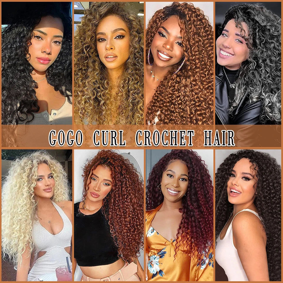1- 8 Packs Freetress Gogo Curl Crochet Braids 14 18 Inch Synthetic Ocean Wave Water Wave Deep Curly Crochet Hair Beach Curl Hair