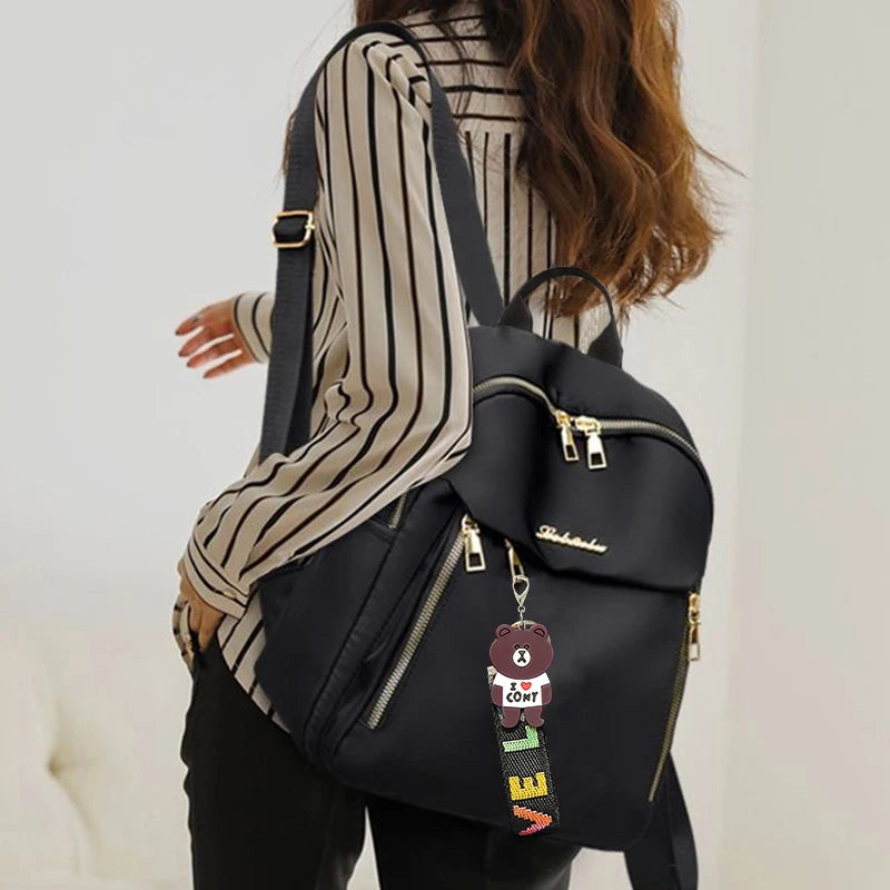 Chic Minimalist Motorbike Backpack Soft Nylon Fabric, Compact Fashion Rucksack for Outdoor Leisure Weekend Short Trips