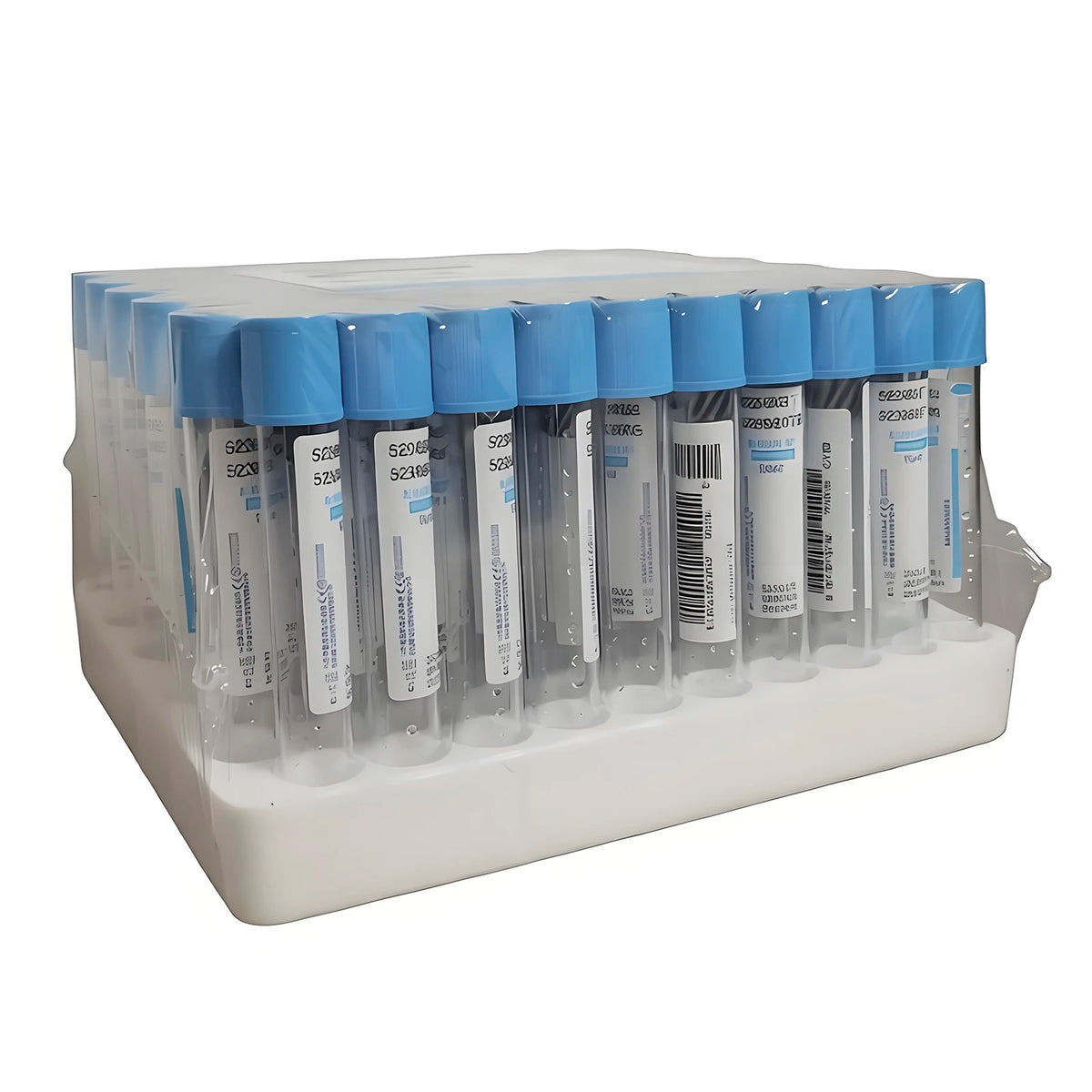 100Pc Blood Collection Coagulation Sodium Citrate Plastic Tube Sterile Negative Pressure Vacuum Blue Cap Anticoagulant Tube