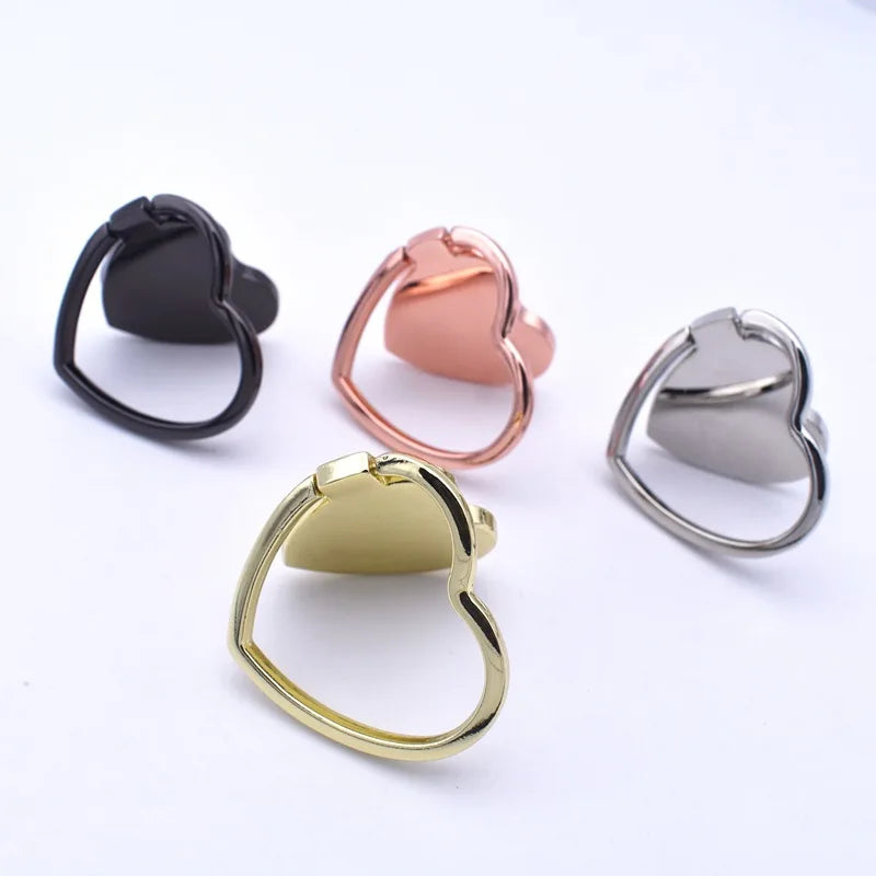 2Pcs Heart Pattern Mobile Phone Finger Ring Holder Phone Accessories