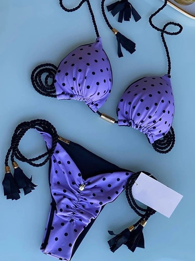 RUOTONGSEPT 2026 Braided Rope Bikini Women Swimwear Leopard Bikinis Set Sexy Biquini Swim Suit Push Up Swimsuit Female Beachwear