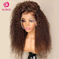 13x4 13x6 Chocolate Brown Deep Water Wave Lace Frontal Wig Brown Colored Curly Lace Front Human Hair Wigs For Women Pre Plucked