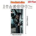 Halloween Scary Skeleton Witch Door Haunted House Front Porch Garage Decor Horror Party Photo Backdrop Spooky Decoration
