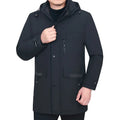 Men's Detachable Liner & Hat Puffer Coats Business Casual Hooded White Duck Down Jackets 2026 Winter Outwear Windproof Top Parka