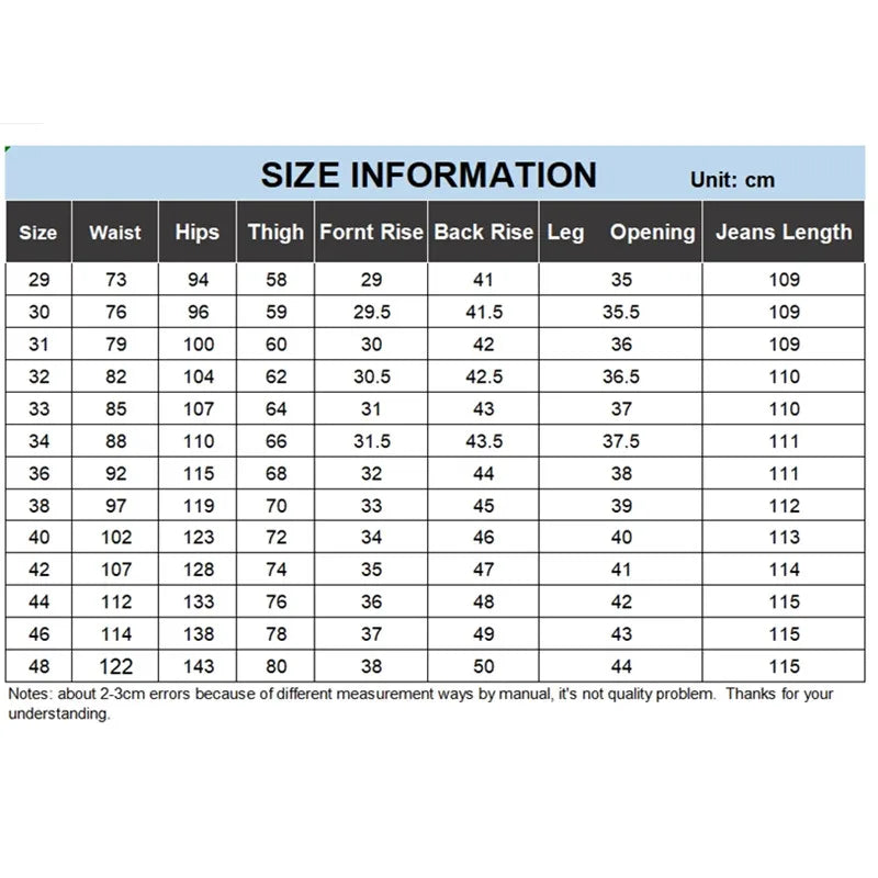 Tall Man White Jeans Straight Extra Long Boys Lengthened Plus Size 42 44 46 48 Loose Cotton Stretched Denim Pants Male Trousers