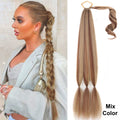 34Inch Synthetic Braided Ponytail Extensions Black Brown Blonde Hairpiece Pony Tail With Hair Tie For Women Fake Hair Extensions