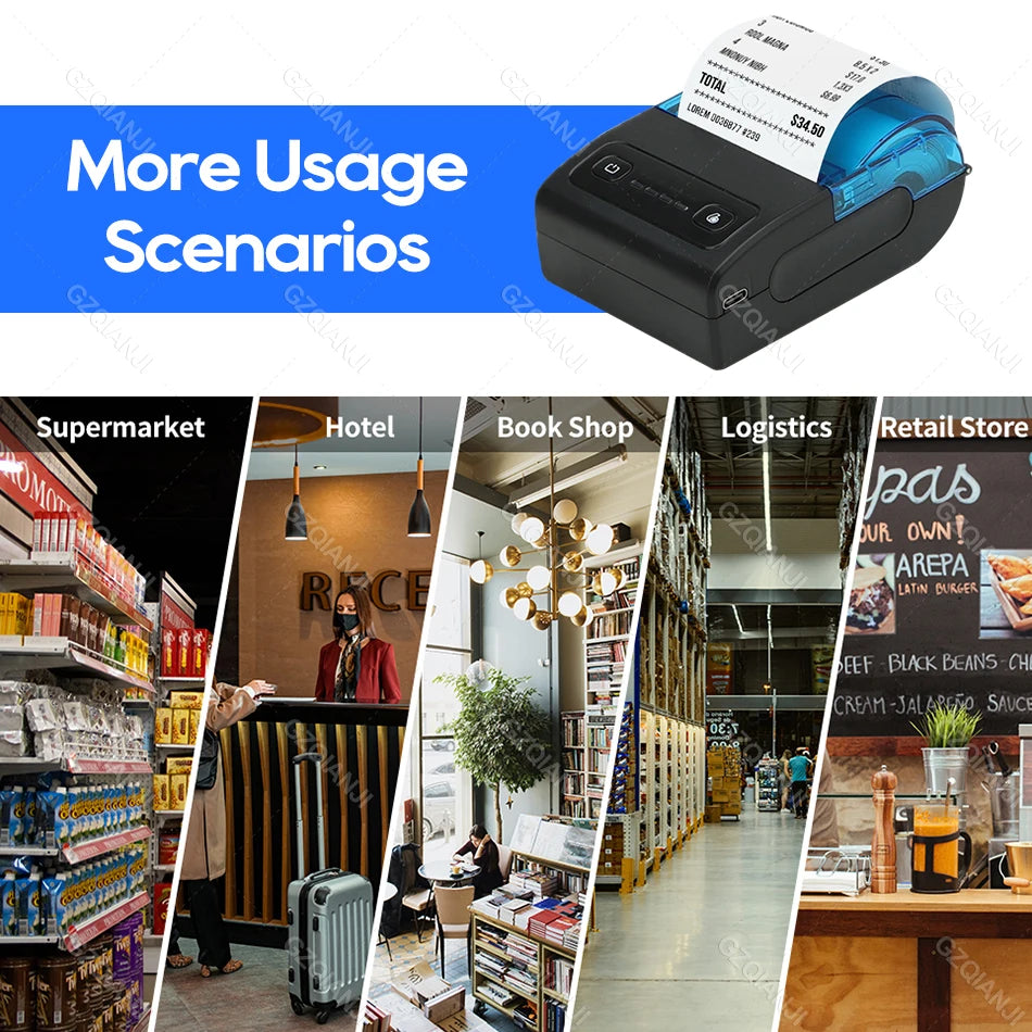 Mini Bluetooth Thermal Bill Printer Wireless Portable 58mm Receipt Printer Loyverse POS Free App SII on Android The Cheapest
