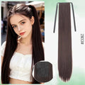30Inch Synthetic Long Straight Hair Extension Ponytail Drawstring Fiber Hair Increase Volume And Length for Women Daily Use