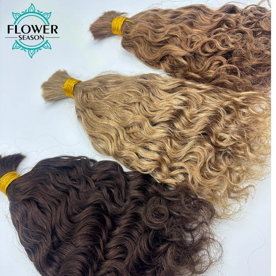 Bulk Hair For Braiding Human Hair Loose Wave Braids Hair Double Drawn Full End Bulk Human Hair Extensions 1/2/3Bundles No Weft
