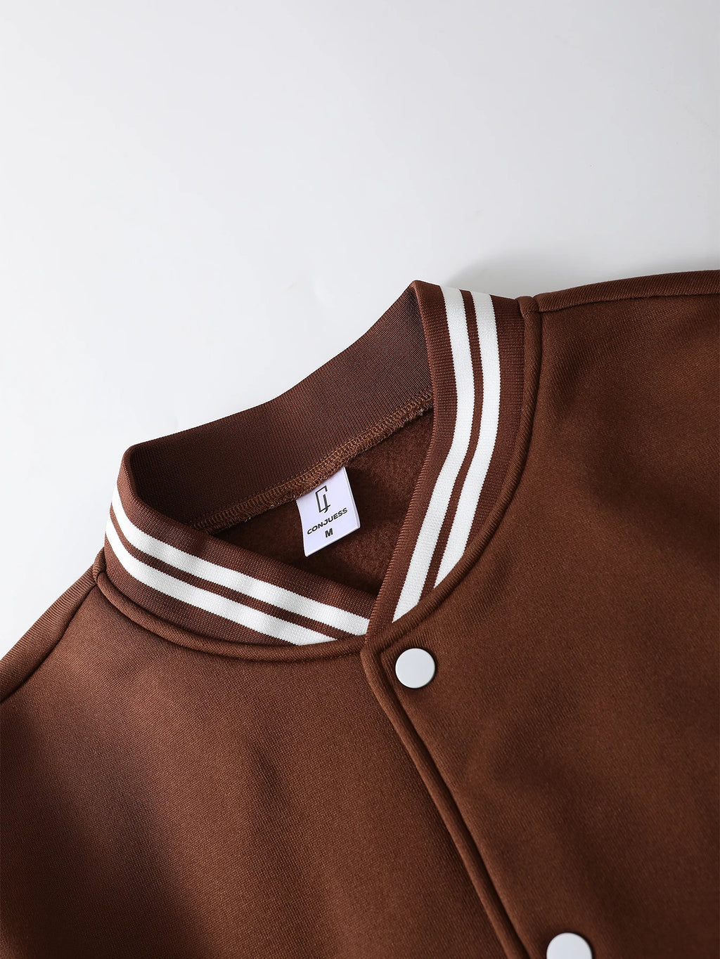 Men's Coffee White Colorblock Baseball Jacket Spring Fall Streetwear Loose Varsity Coat
