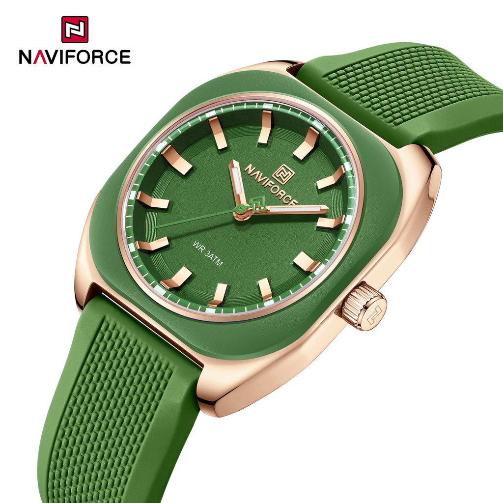 NAVIFORCE Fashion Women's Casual Elegant Simple Polygon Quartz Silicone Watch Gift for Women Wristwatch Casual Relogio Feminino