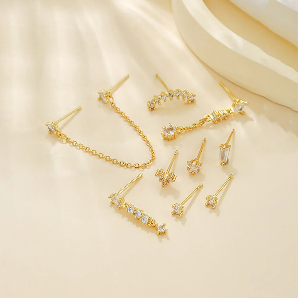 Stainless Steel Link Chain Gold Color Hanging Earrings for Women Girl Simple Tassels Dangle Earring Fashion Jewelry Dropshipping