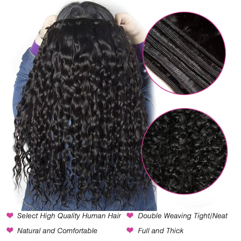 12A Water Wave Bundles Human Hair 100% Virgin Human Hair Extensions Brazilian Weaving PerisModa Natural Black Human Hair Bundles