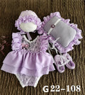 Baby Newborn Photography Props Baby Girl Lace Dress Romper Bodysuits Outfit  Hat Headband Photography Clothing