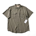 Lightweight Quick Dry Summer Men's Casual Versatile Collared Short Sleeve Shirt Breathable Comfortable Polyester Fiber