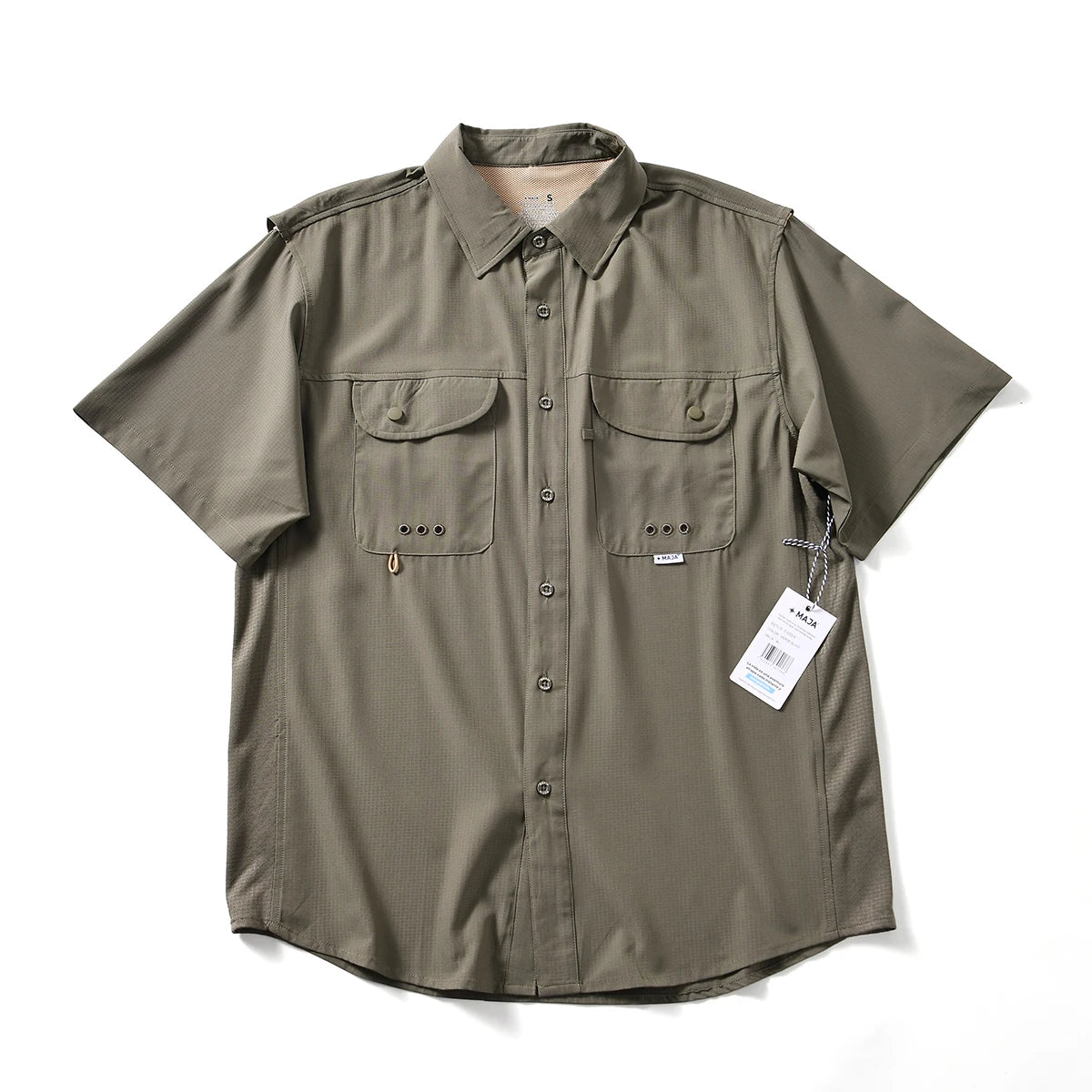 Lightweight Quick Dry Summer Men's Casual Versatile Collared Short Sleeve Shirt Breathable Comfortable Polyester Fiber