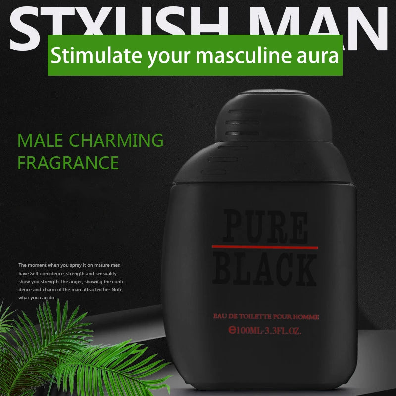 Pure Black Men's Perfume Lasting Fragrance Earth Cologne Refreshing Gentleman Light Perfume Woody Ocean Fragrance Charm 100ml