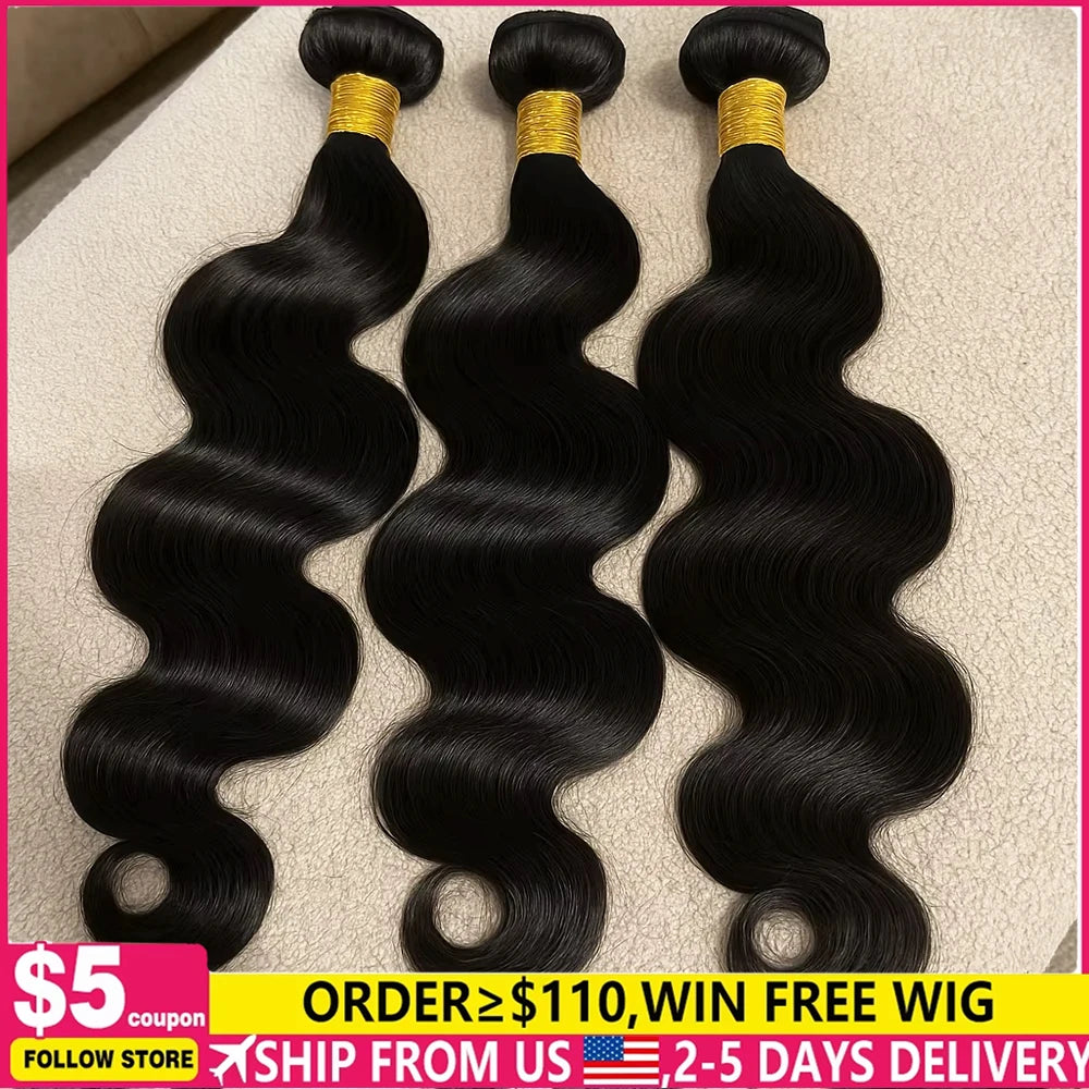 Raw Indian Human Hair Bundles Body Wave 3 4 Bundles 28 30 Inch Virgin Remy Hair Extensions For Women Sew In Quick Weave Bundles