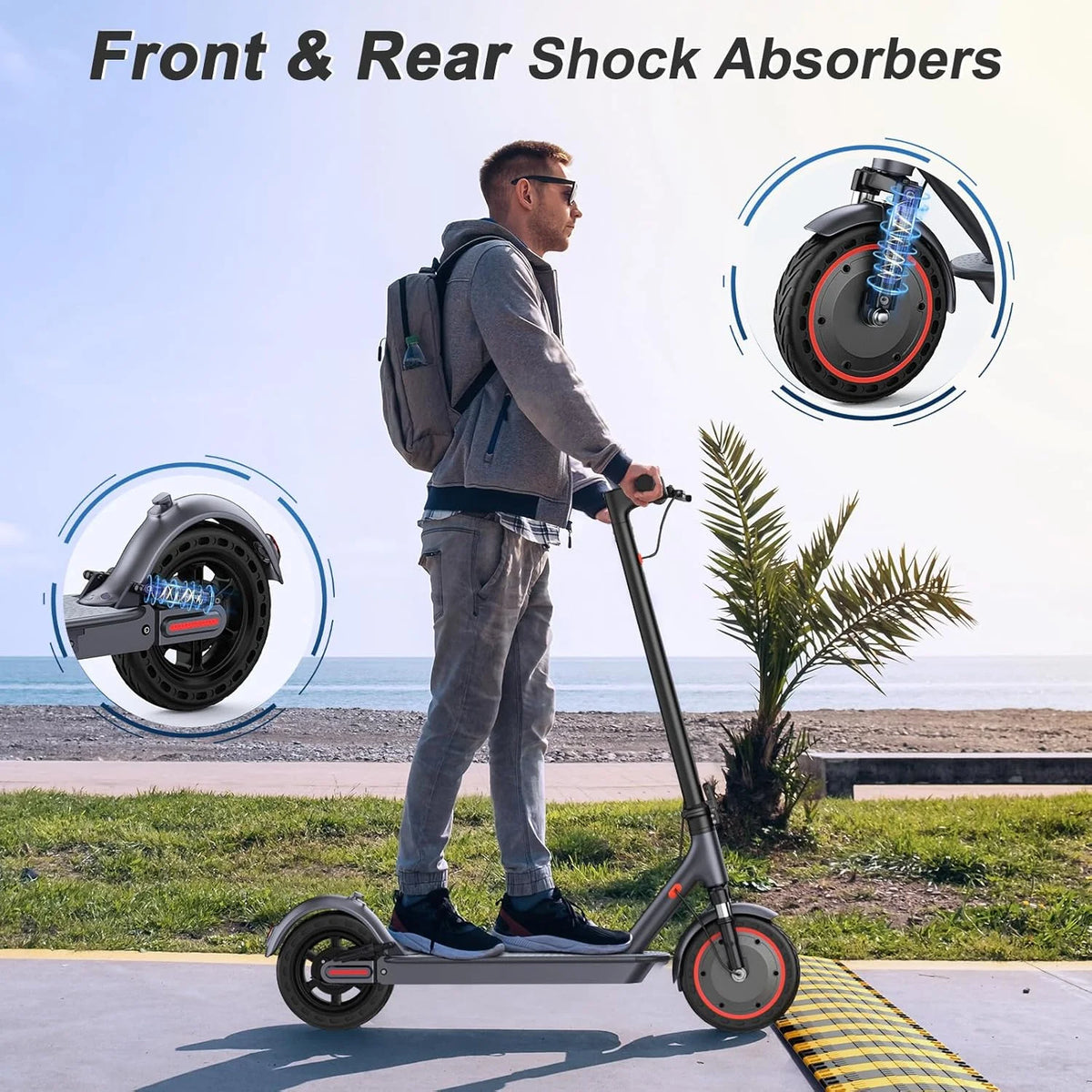 LADPED LP10 Electric Scooter 500W 22MPH Max Speed Adult APP Smart control Shock-absorbing Anti-skid Folding Electric Scooter