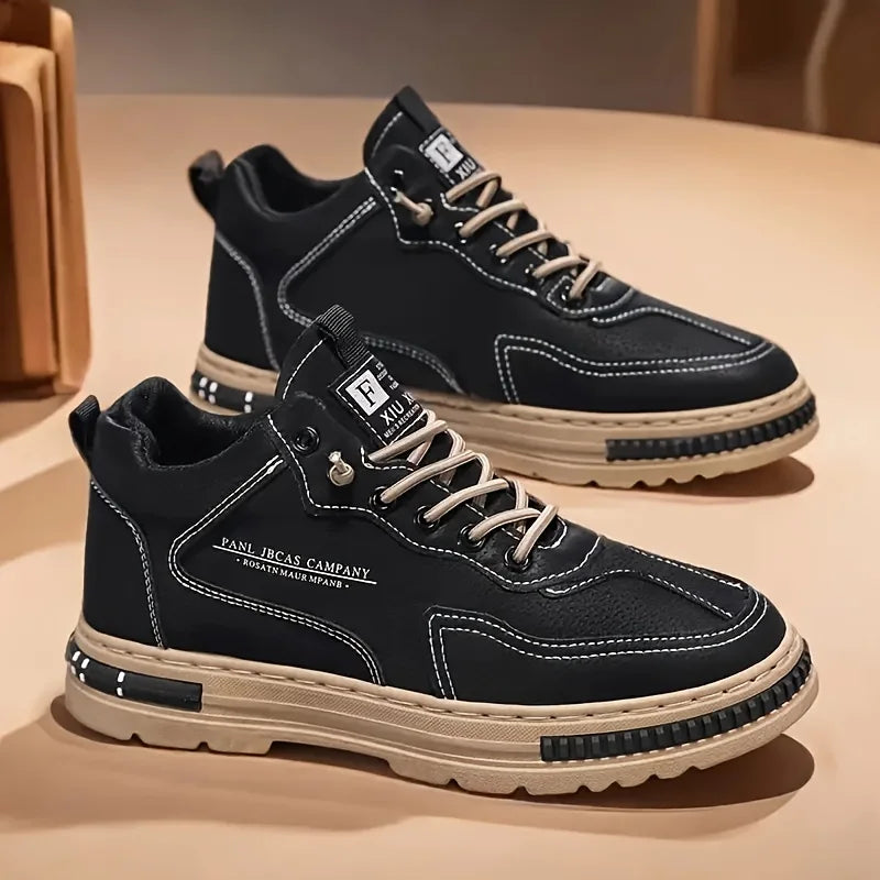 Men's Fashion Classic Work Shoes Comfortable Anti-Slip Lace-Up Casual Sports Shoes Suitable for Men's Outdoor Activities Hiking