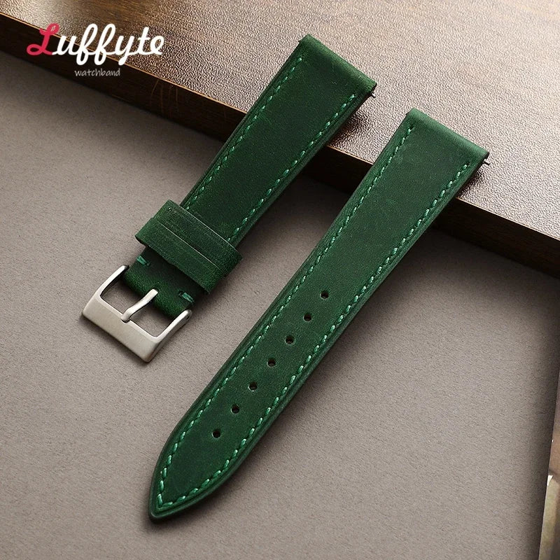 Quick Release Leather Watch Strap 18mm 19mm 20mm 21mm 22mm Universal Watch Belt Fashion Black Blue Brown Watchband Accessories