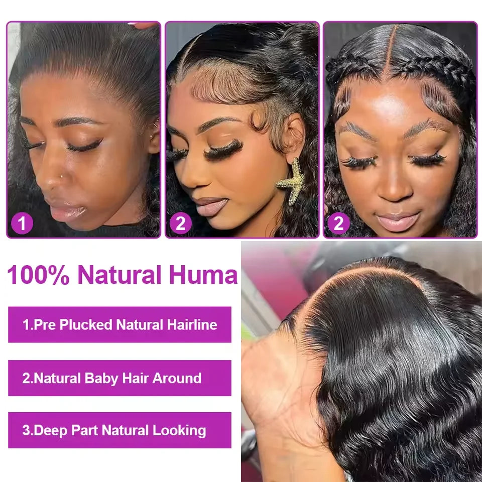 300 Density Deep Wave Frontal Wig 13x6 Hd Glueless 100% Human Hair Water Wave Curly Lace Front Wig For Women 30 34inch On Sale