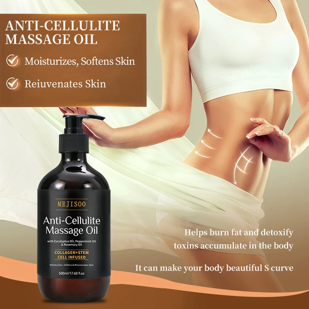 Anti Cellulite Massage Oil Firming Body Massage Oil with Collagen Stem Cell Anti Sagging Skin Tightening Repair Elasticity Oils