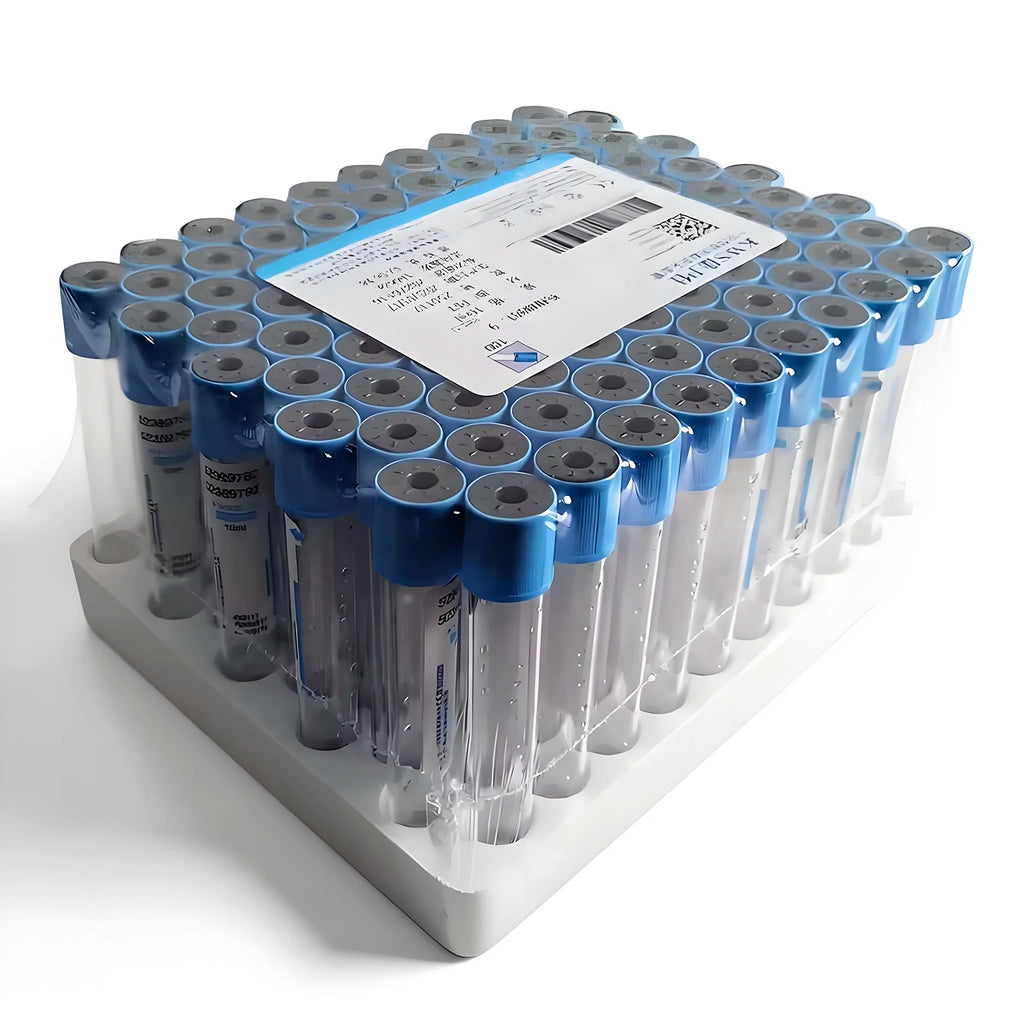 100Pc Blood Collection Coagulation Sodium Citrate Plastic Tube Sterile Negative Pressure Vacuum Blue Cap Anticoagulant Tube
