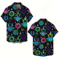 Skull 3D Printed Men's Hawaiian Shirt Street Gothic Style Trendy Vintage Lapel Tops Summer Y2K Casual Short Sleeve Beach Shirt