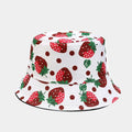 New Creative Fruit Pattern Fisherman's Hat Unisexdouble Sided Bucket Cap Uv Protection Panama Sun Caps for Girls Beach Hats