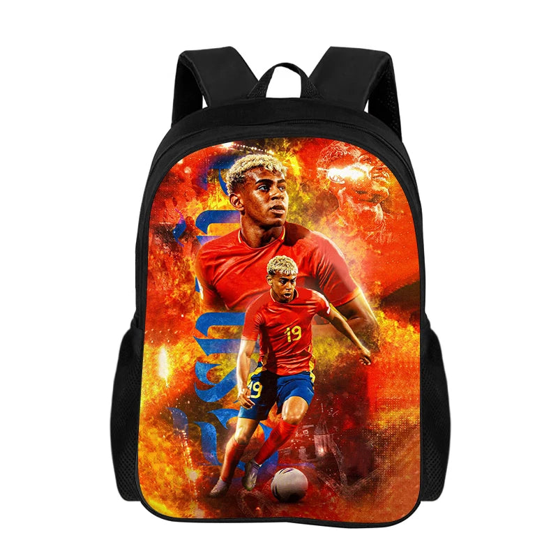 Backpack L-Lamin Yamal for Child Light Weight Child Knapsack Rucksack Best Gift Football Star School Large Capacity Backpack