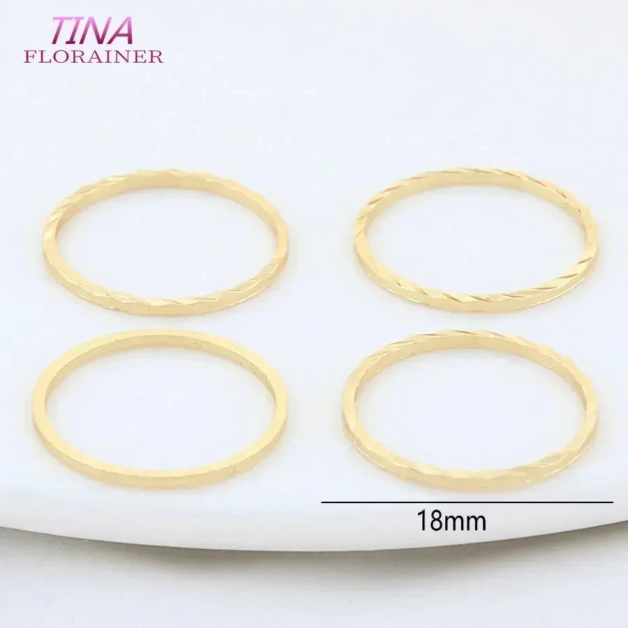 8MM 16MM 20MM 14K Gold Plated Brass Closed Rings Round Circle Charms Pendants High Quality Jewelry Findings Accessories