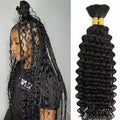 Human Braiding Hair Deep Wave Bulk Unprocessed Hair 100g No Weft Virgin Hair Bundles Indian Human Braiding Hair for Boho Braids