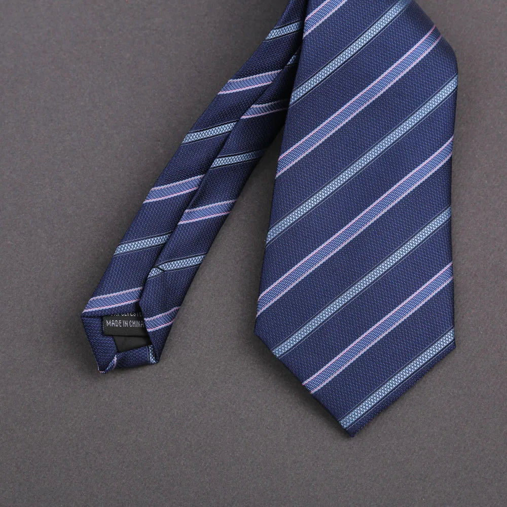 Classic New 8cm ties Men's Solid Stripes Plaid Necktie Navy Red White Satin Ties For Man Business Wedding Party Tie Gift
