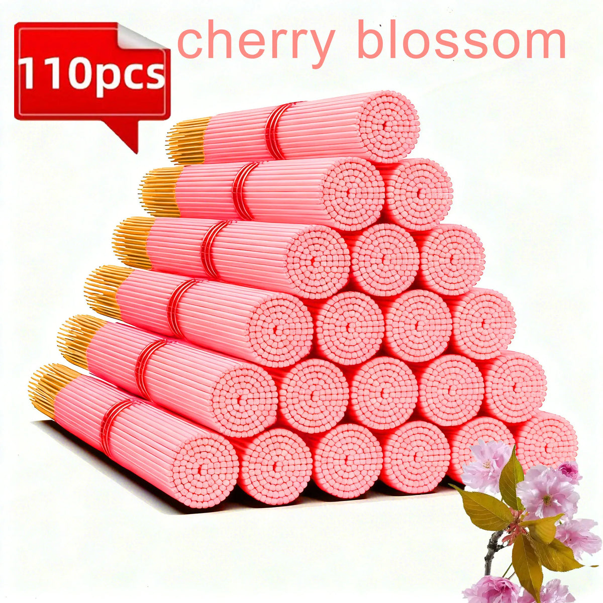 110 Pieces of Fragrances from the Himalayas, Including Lavender, Rose, White Sage, Agarwood, Sandalwood, and Cherry Blossom, the Company's Most Popular Scents, Long-Lasting, Punk Incense Sticks, Length 32.94cm , Purifying - R