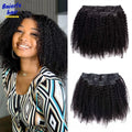 Afro Kinky Curly Clip-in Human Hair Extensions for Women Remy Human Hair Seamless Curly Clip-ins Human Hair 8 Pcs with 20 Clips