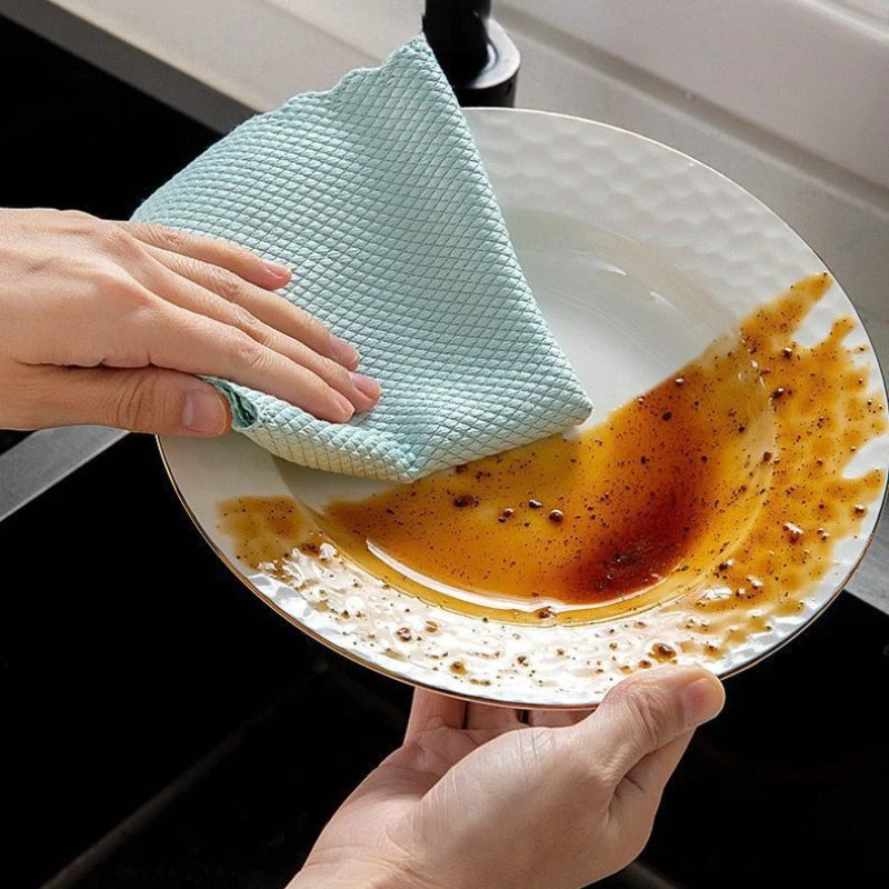 10Pcs Reusable Lint Free Ultra-fiber Microfiber Cleaning Cloth for Car Mirror and Kitchen Mirror Surface No Marks Left