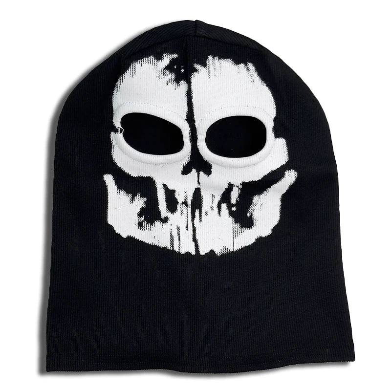 Motorcycle Balaclava Full Face Mask Skull Print Motorbike Full Face Mask Windproof Skiing Head Neck Warmer Bicycle Helmet Liner