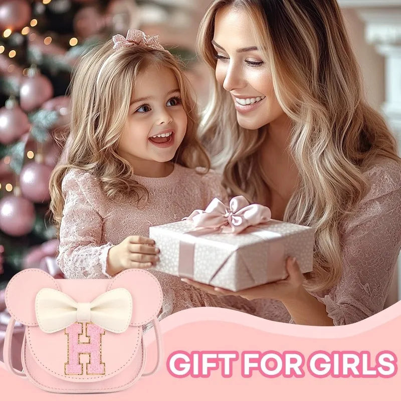 Mibasies Toddler Purse Girl Gifts Princess Cartoon Kids Crossbody Bag Fashionable Mini Shoulder Bag for Girls Cute Letter A-Z